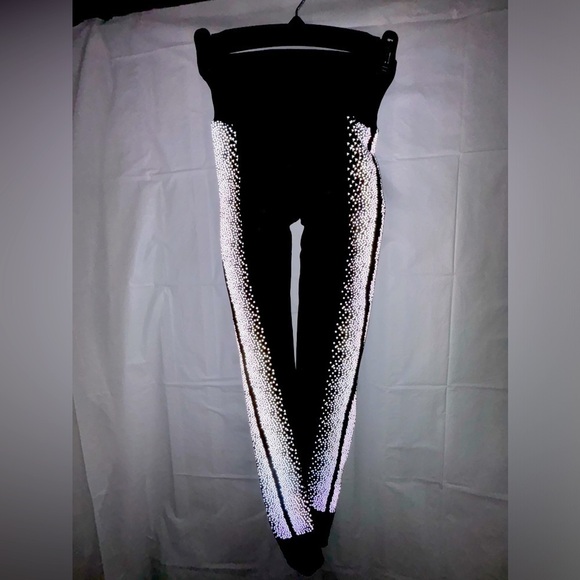 Reflective Legging Fabletics High-Waisted Sculptknit Black Silver Size Small - Picture 7 of 17